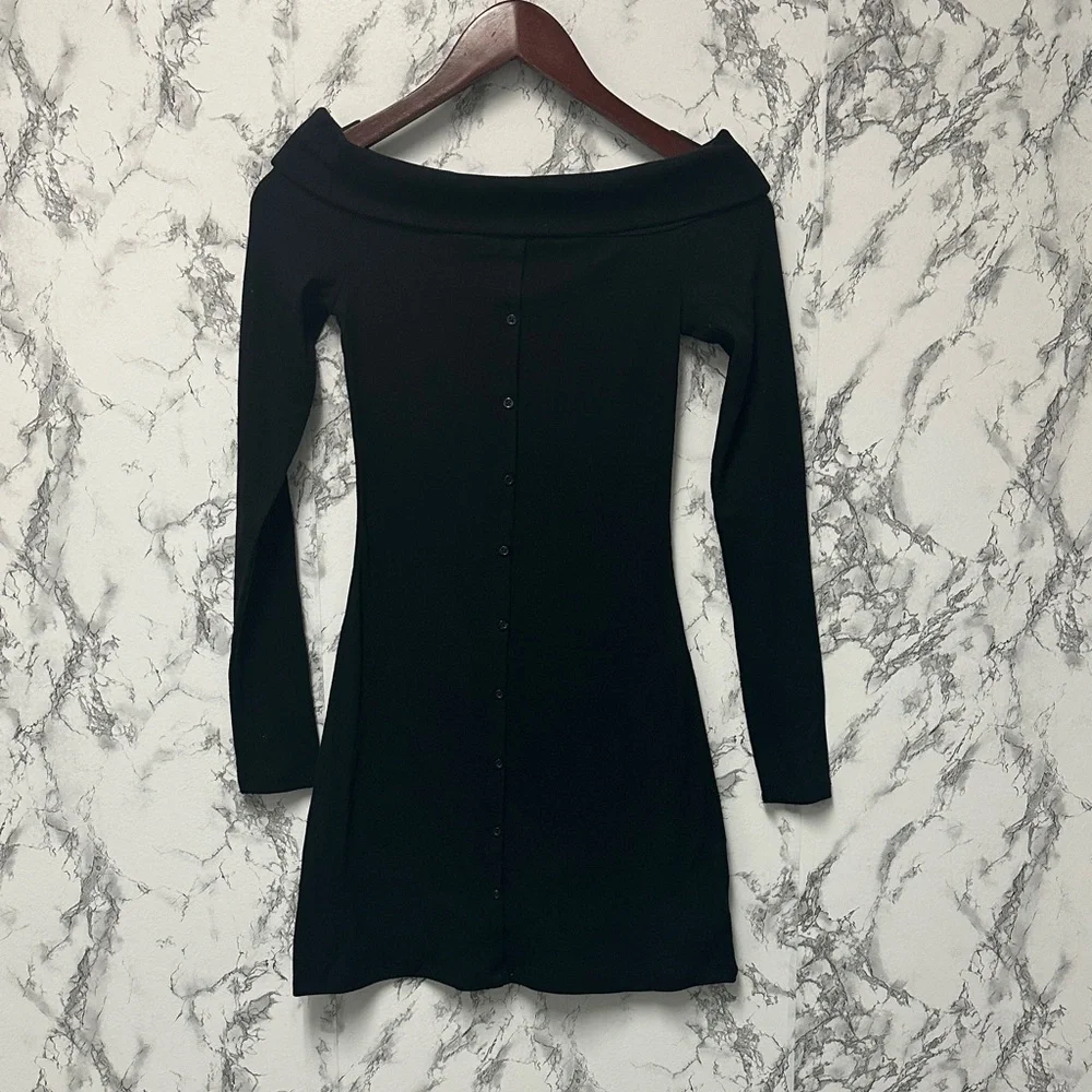 Wild Fable Women’s Black Long Sleeve Mini Bodycon Dress Size XS - Picture 2 of 12